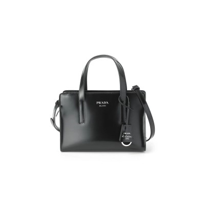 PRADA HANDBAG 2WAY BAG SHOULDER BAG BLACK 1BA357 (22*15*6.5cm)  PRADA HANDBAG 2WAY BAG SHOULDER BAG BLACK 1BA357 (22*15*6.5cm)